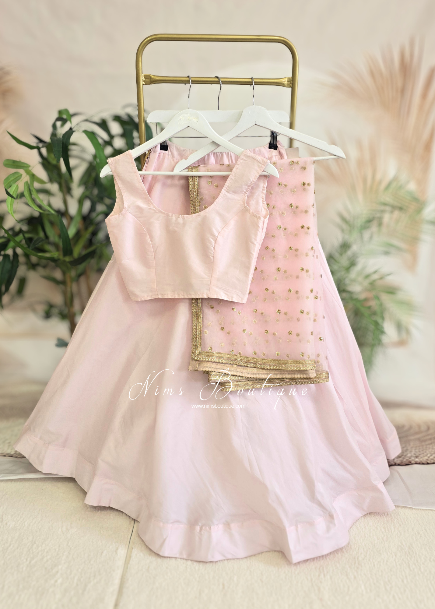 Sleeveless Light Blush Silk Blouse (4-26)