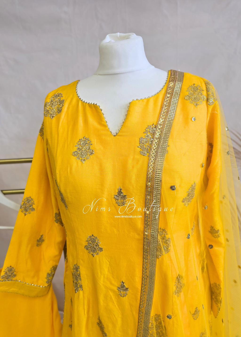Deep Yellow Gharara Suit (size 10-12)