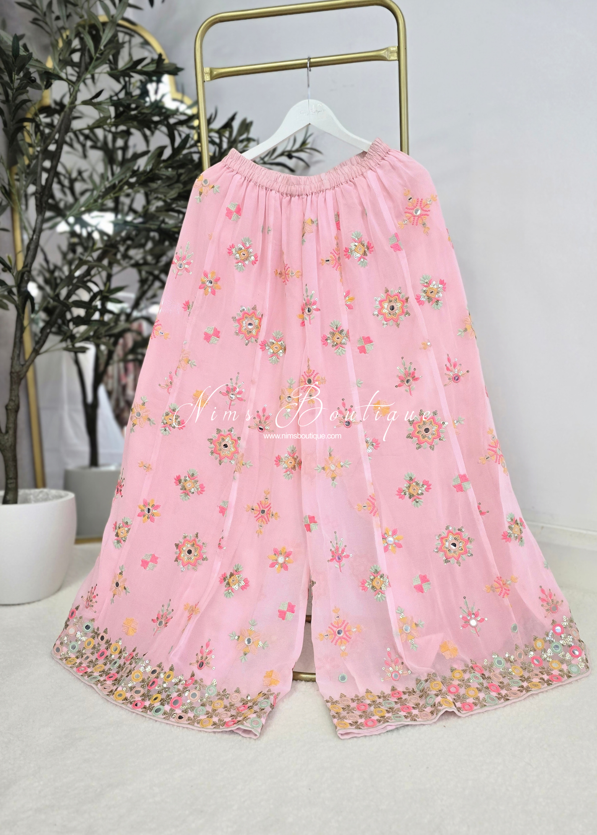 Cienna Pastel Thread Embroidered Trousers (12-16)