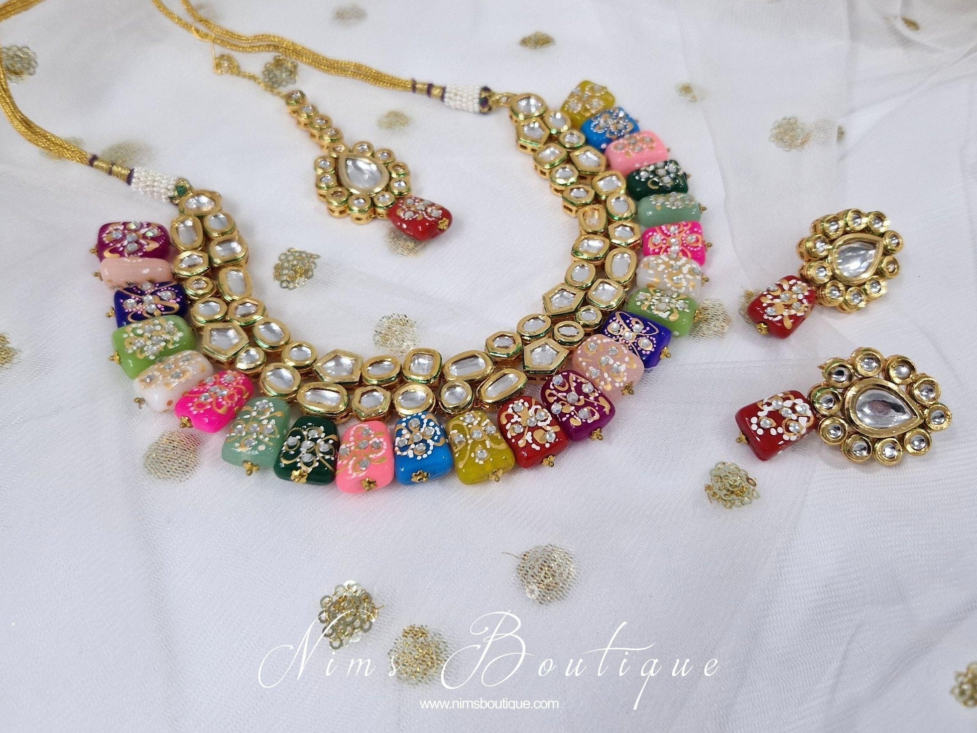 Nims Boutique Limited Edition Multicolour Akira Kundan Set