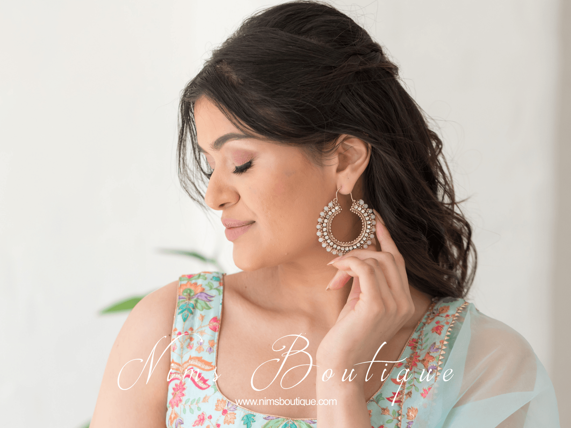 Nims Boutique Royal Blush Bali Hoop Earrings