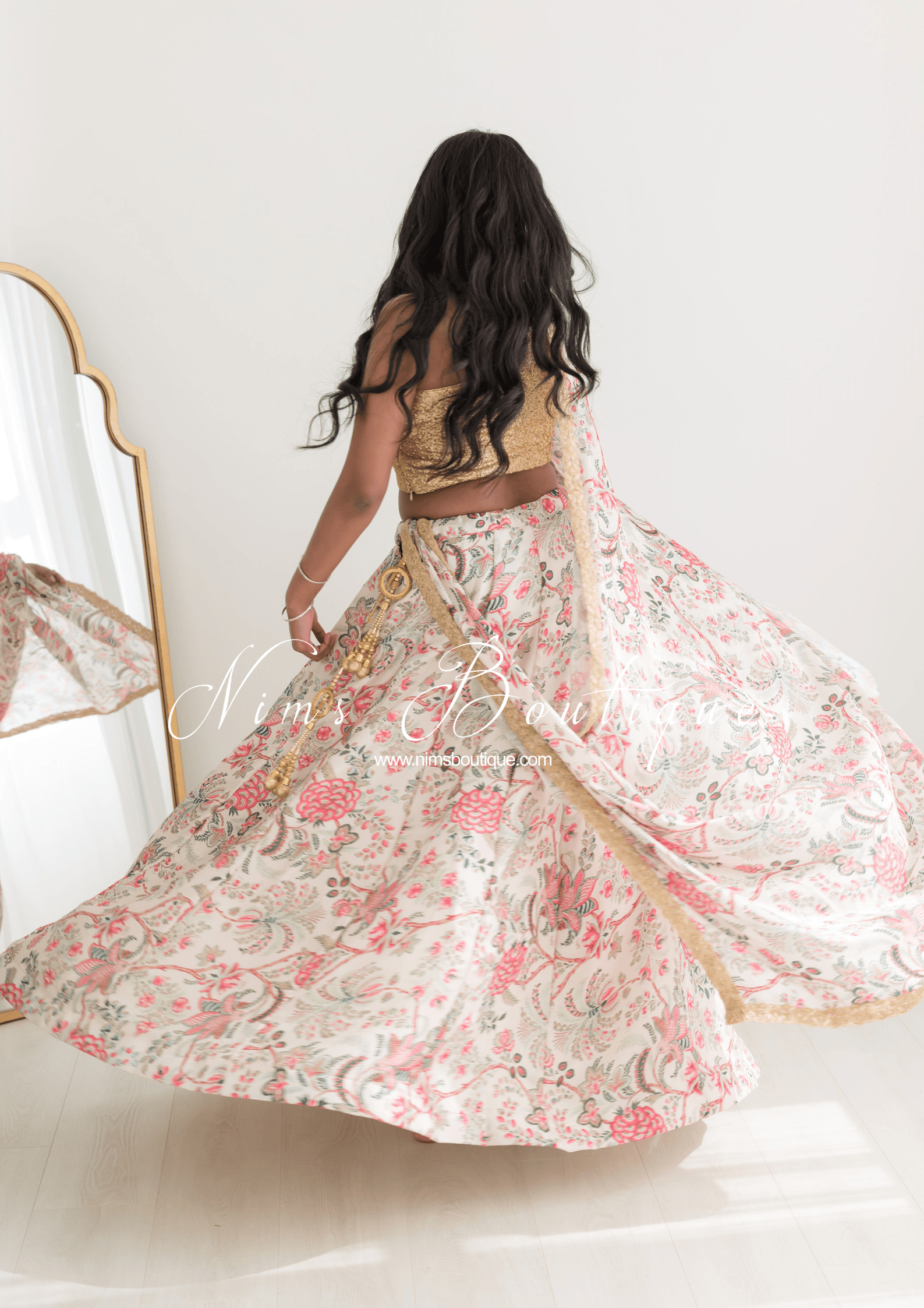 Nims Boutique Kitara Satin Print readymade skirt/lehnga sizes 6-22