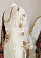 The NB Classic Long Sleeved Ivory Silk & Multicolour Salwar Suit (8-20)