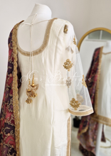 The NB Classic Long Sleeved Ivory Silk & Multicolour Salwar Suit (8-20)