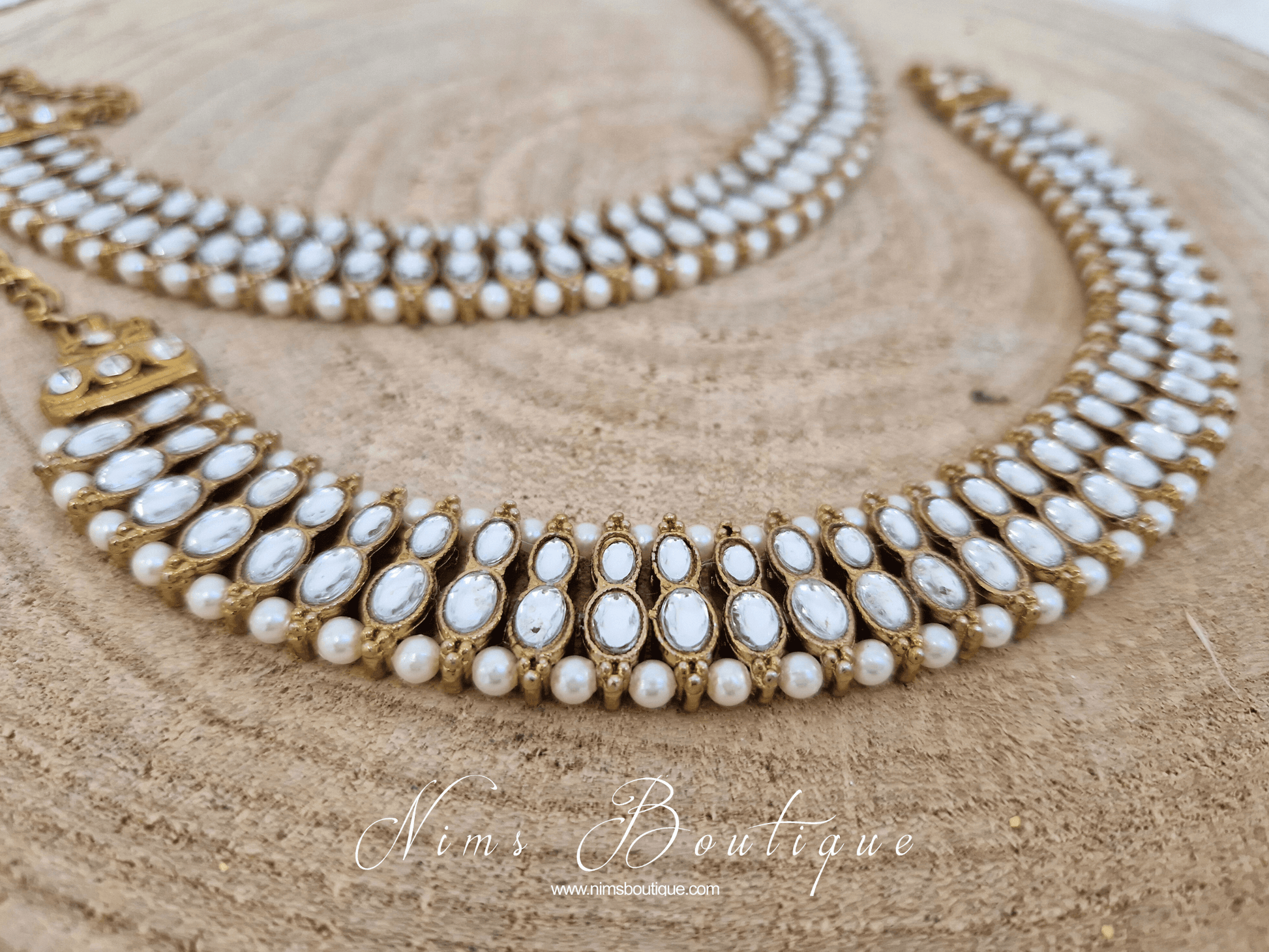 Nims Boutique Royal Pearl Stone & Pearl Anklets