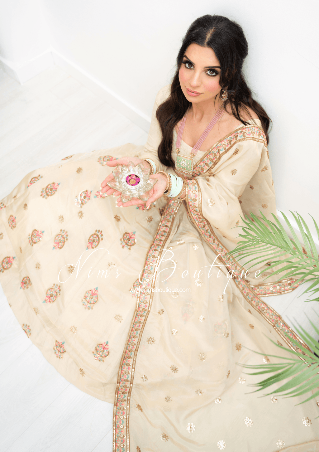 Nims Boutique Alia Gold Pastel Multicolour Dupatta/Chunni