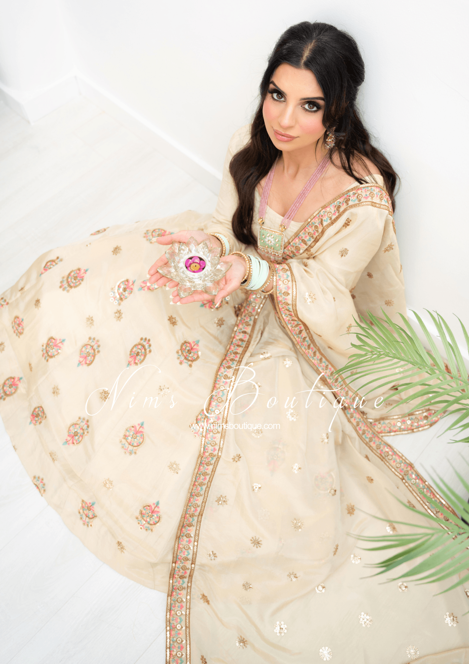 Nims Boutique Alia Gold Pastel Multicolour Dupatta/Chunni
