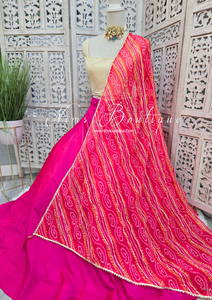 Bright Pinks Bandhani Dupatta/Chunni