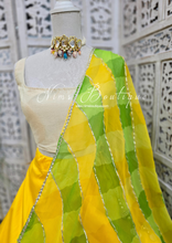 Yellow & Lime Stripe Dupatta/Chunni