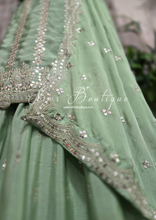 Mint Zari Work sharara suit (Size 16-18)