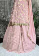 Baby Pink foil print sharara suit (Size 16-18)