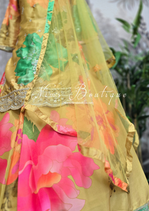 Nims Boutique Bright Floral Sharara Suit Size 12-16