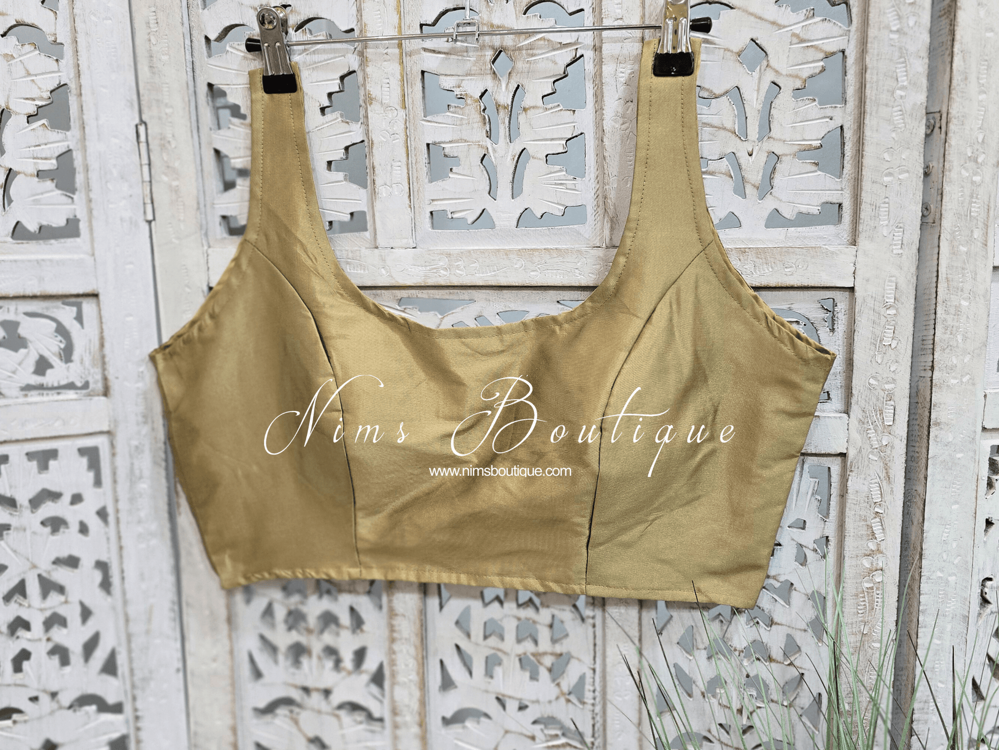 Nims Boutique The NB Gold Taffeta Silk Blouse 10-14