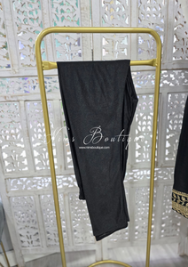 Nims Boutique Black Silk Pajami Suit Size 10-12