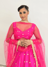 Nims Boutique Rani Luxury Hot Pink Silk Mirror Blouse size 4-16