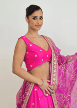 Nims Boutique Rani Luxury Hot Pink Silk Mirror Blouse size 4-16