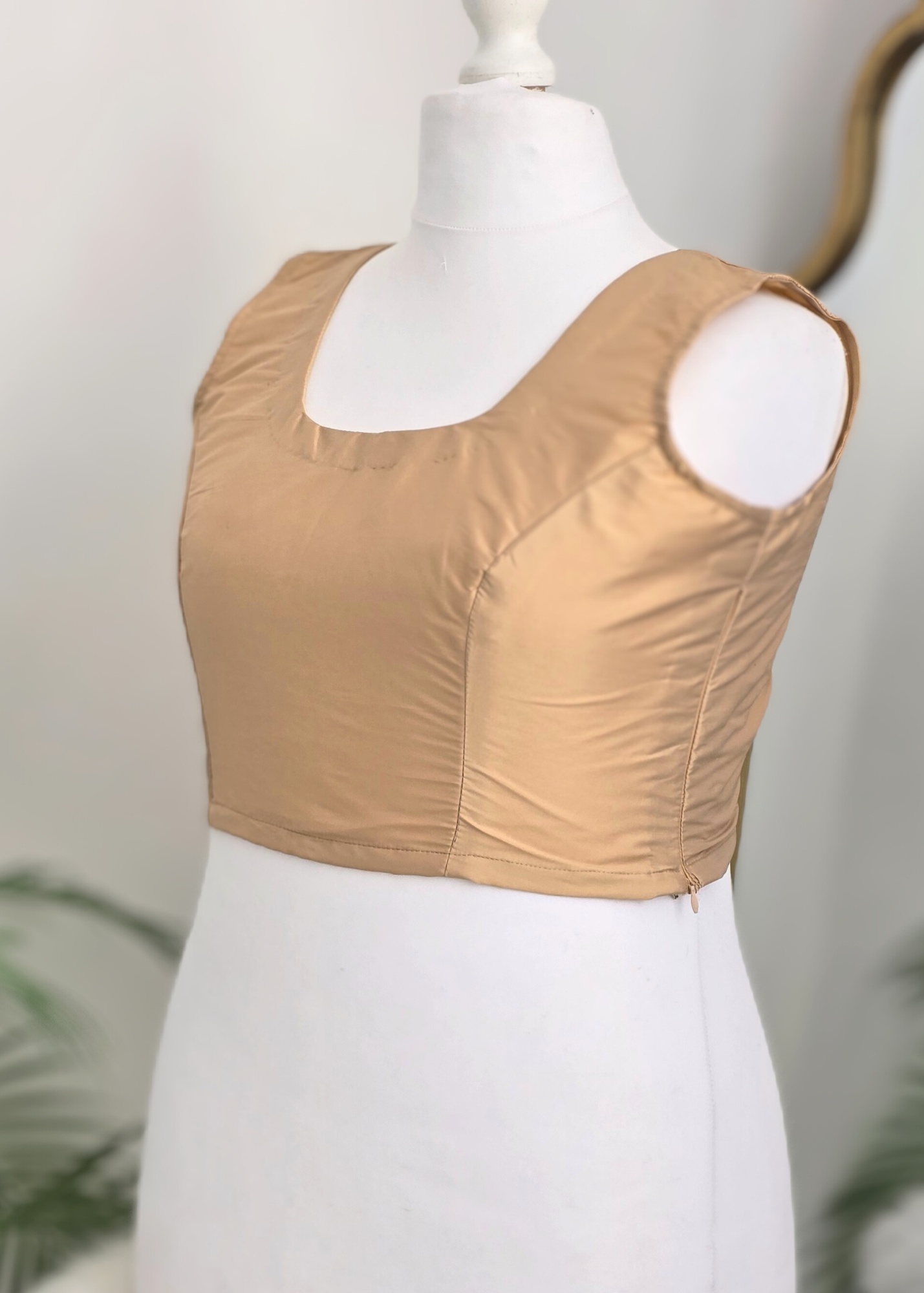 Sleeveless Gold Silk Blouse (14-18)