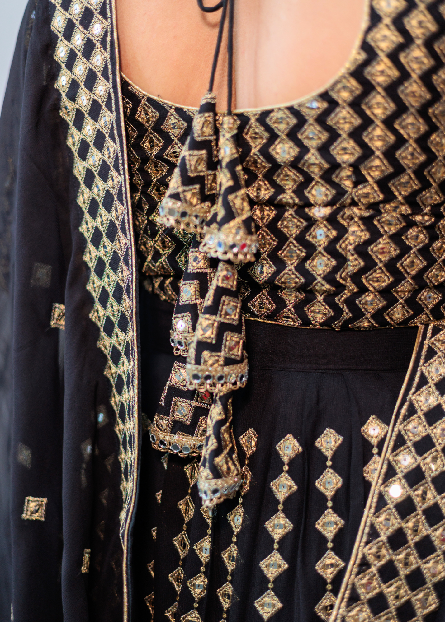 Karina Luxury Black & Gold Lehnga (sizes 6-14)