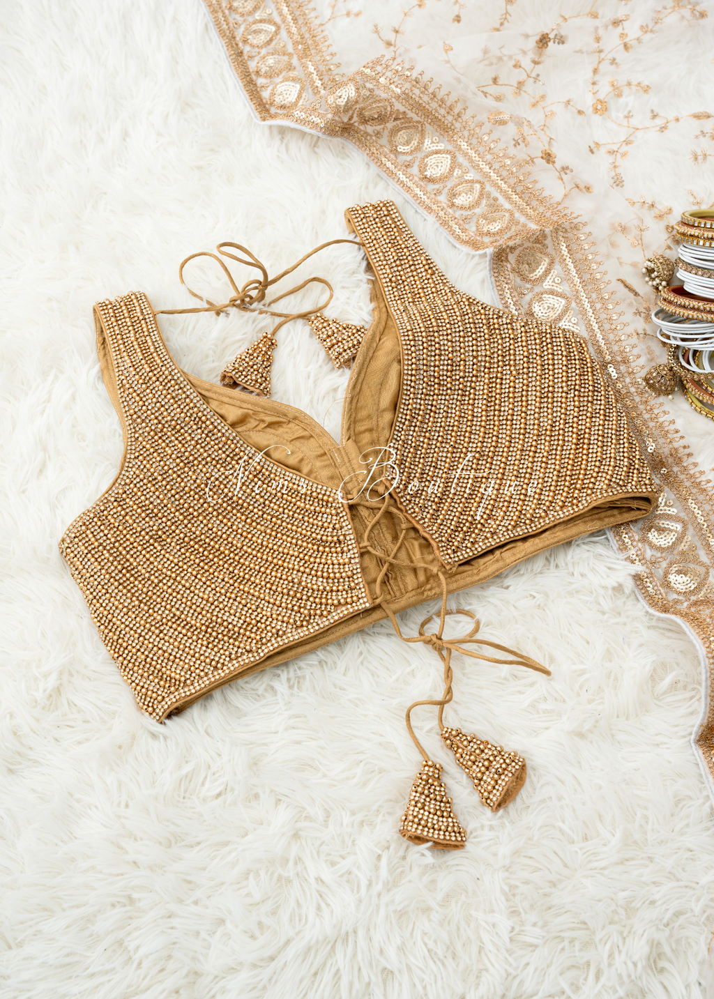 Isla NB Luxury Gold Bead Blouse (one size)