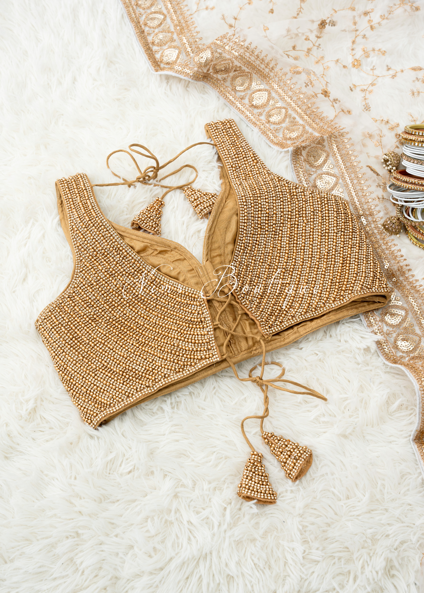 Isla NB Luxury Gold Bead Blouse (one size)