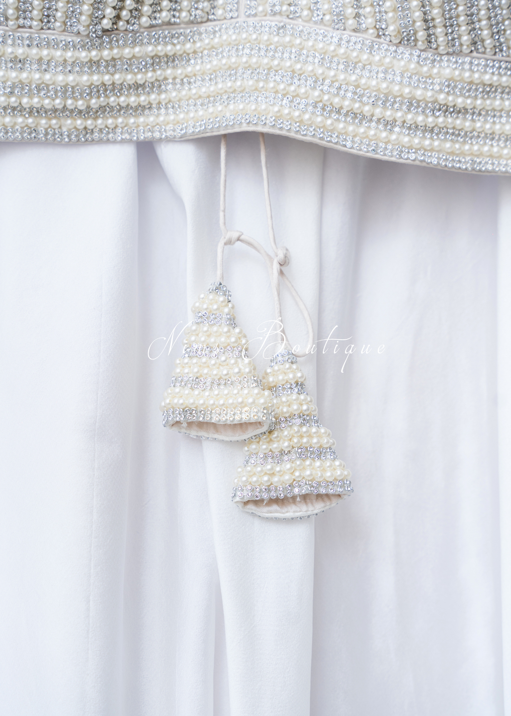 Isla NB Luxury White Bead Blouse (one size)