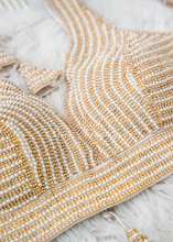 Isla NB Luxury White & Gold Bead Blouse (one size)