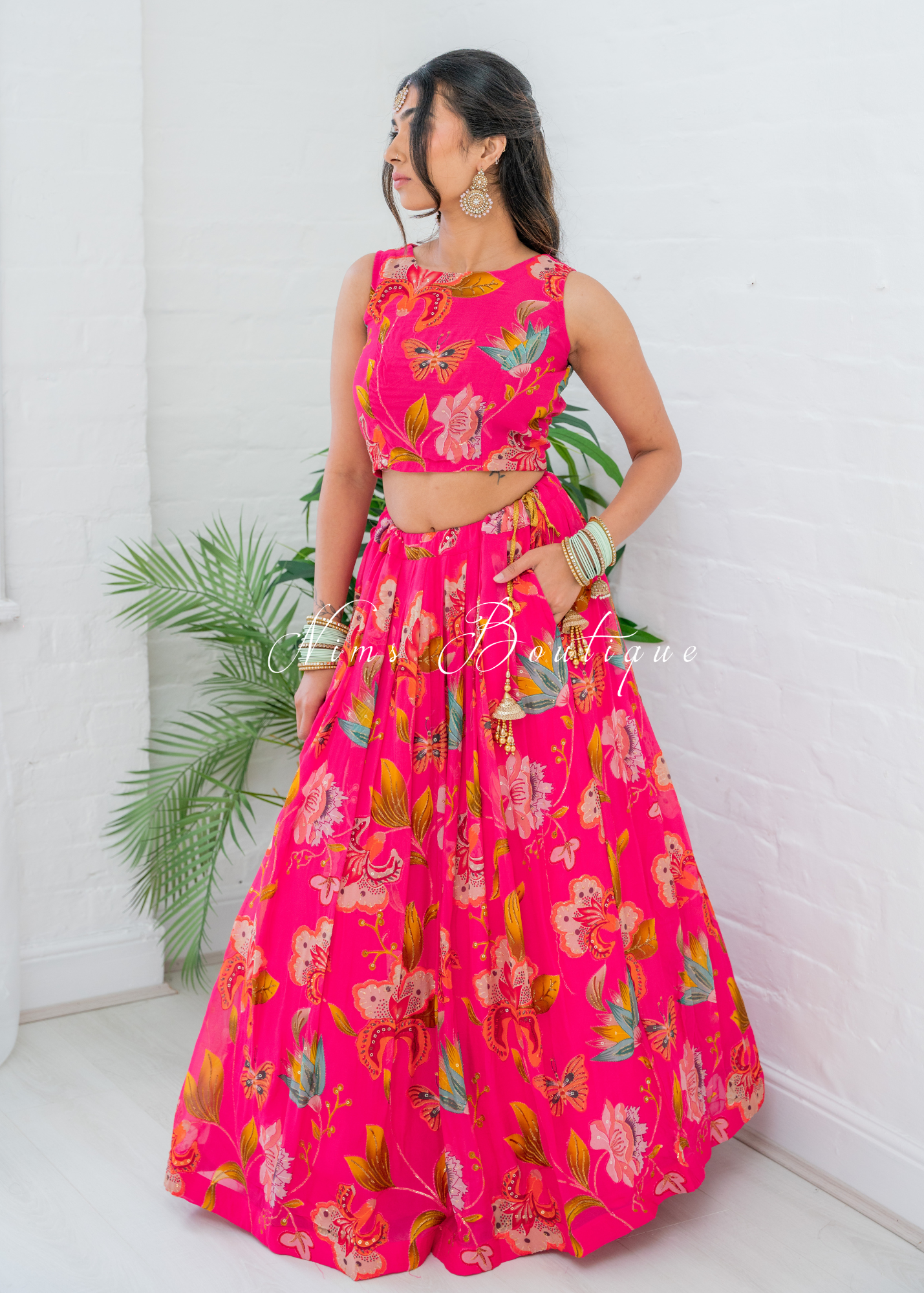 Lillianna Hot Pink Floral Blouse