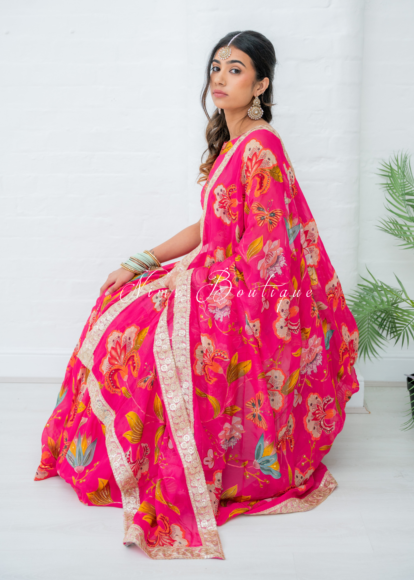 Lilliana Hot Pink Dupatta/Chunni