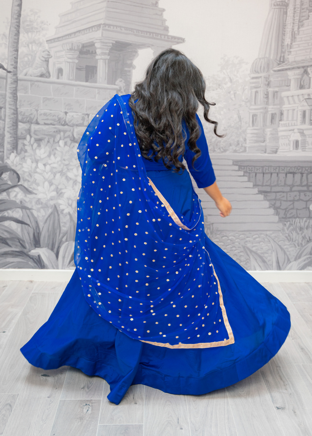 Readymade Royal Blue Silk skirt/lehnga (sizes 4-24)