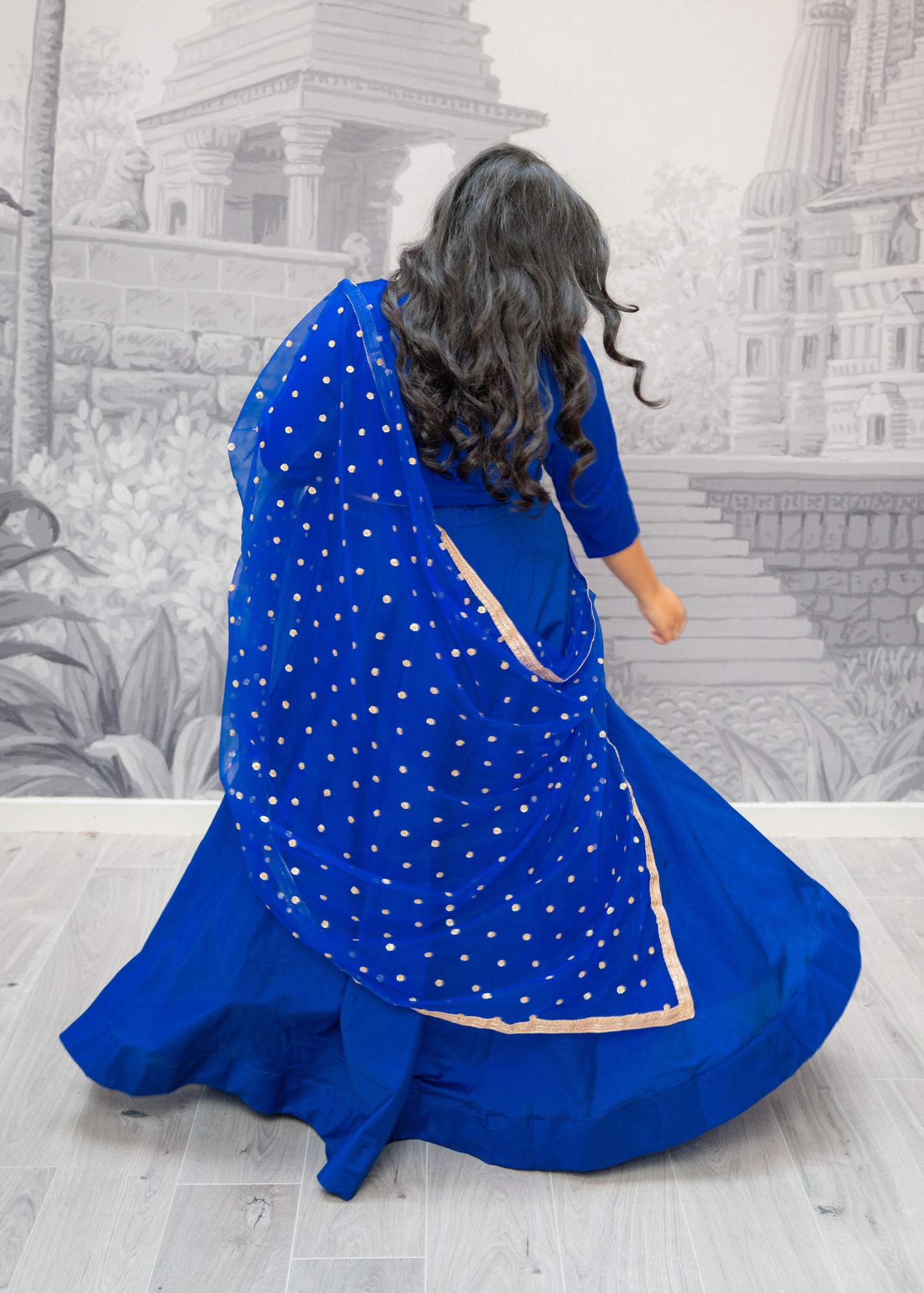 Readymade Royal Blue Silk skirt/lehnga (sizes 4-24)