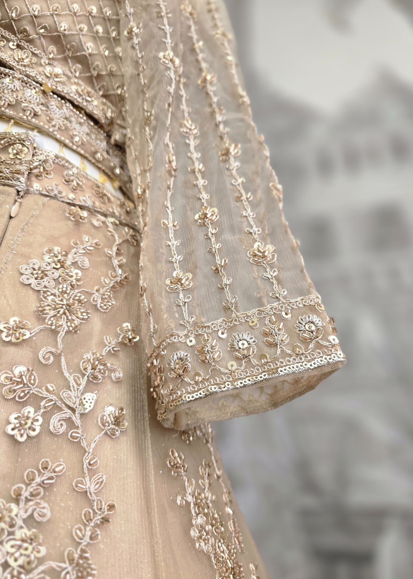 Luxury Champagne Gold Lehenga (size 12)