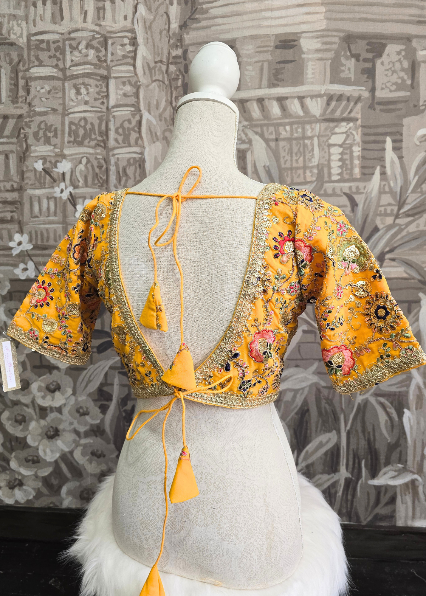 Genelia Yellow Embroidered Blouse (10-12)