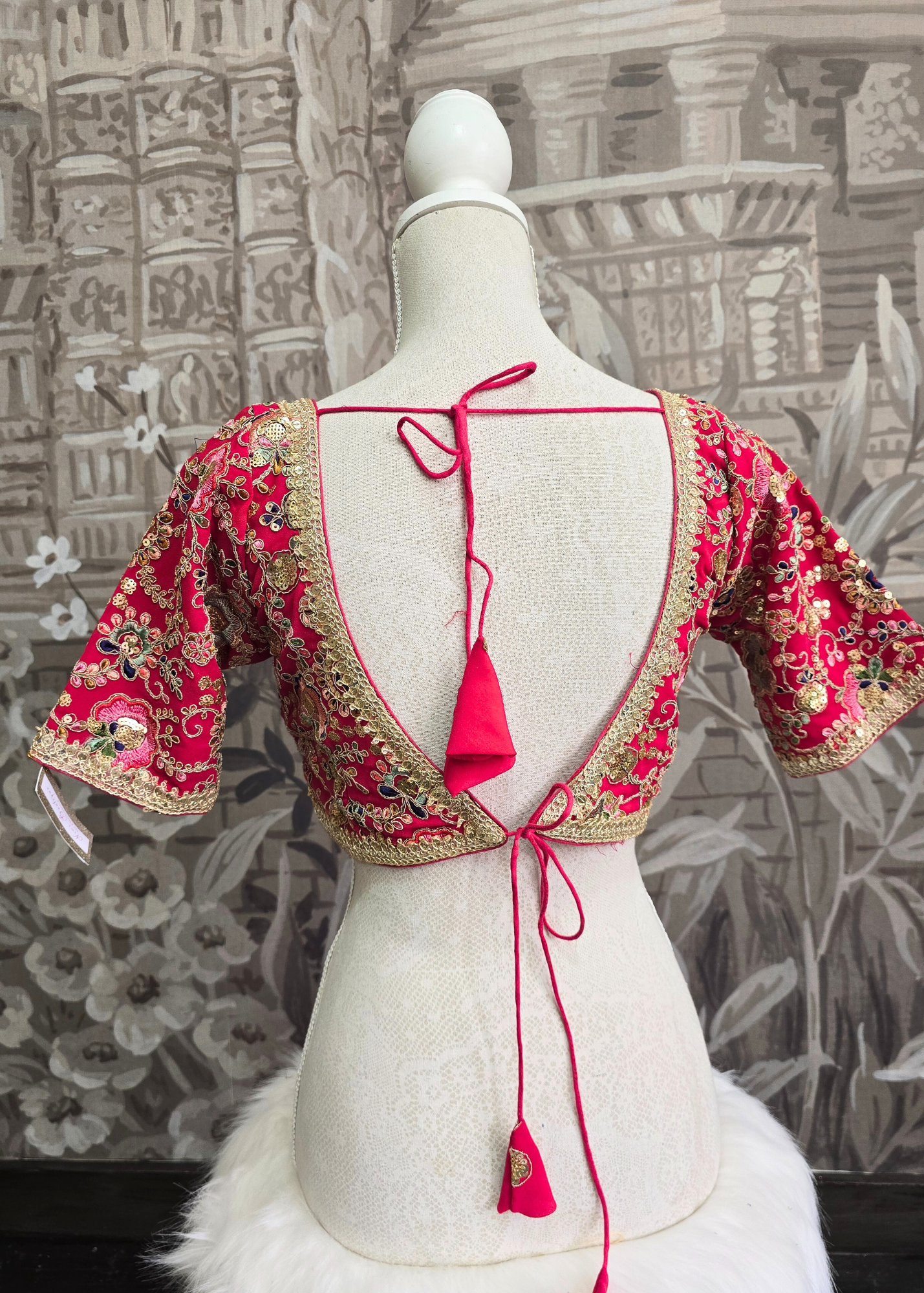 Genelia Deep Pink Embroidered Blouse (10-12)