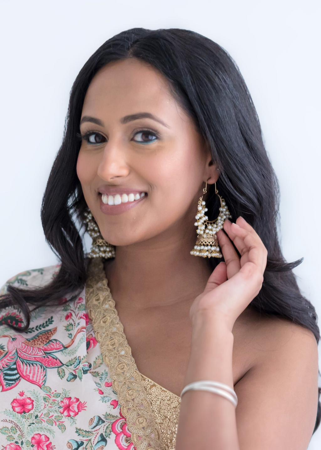 Emilia Royal Antique Gold Pearl Hoop Jhumka Earrings