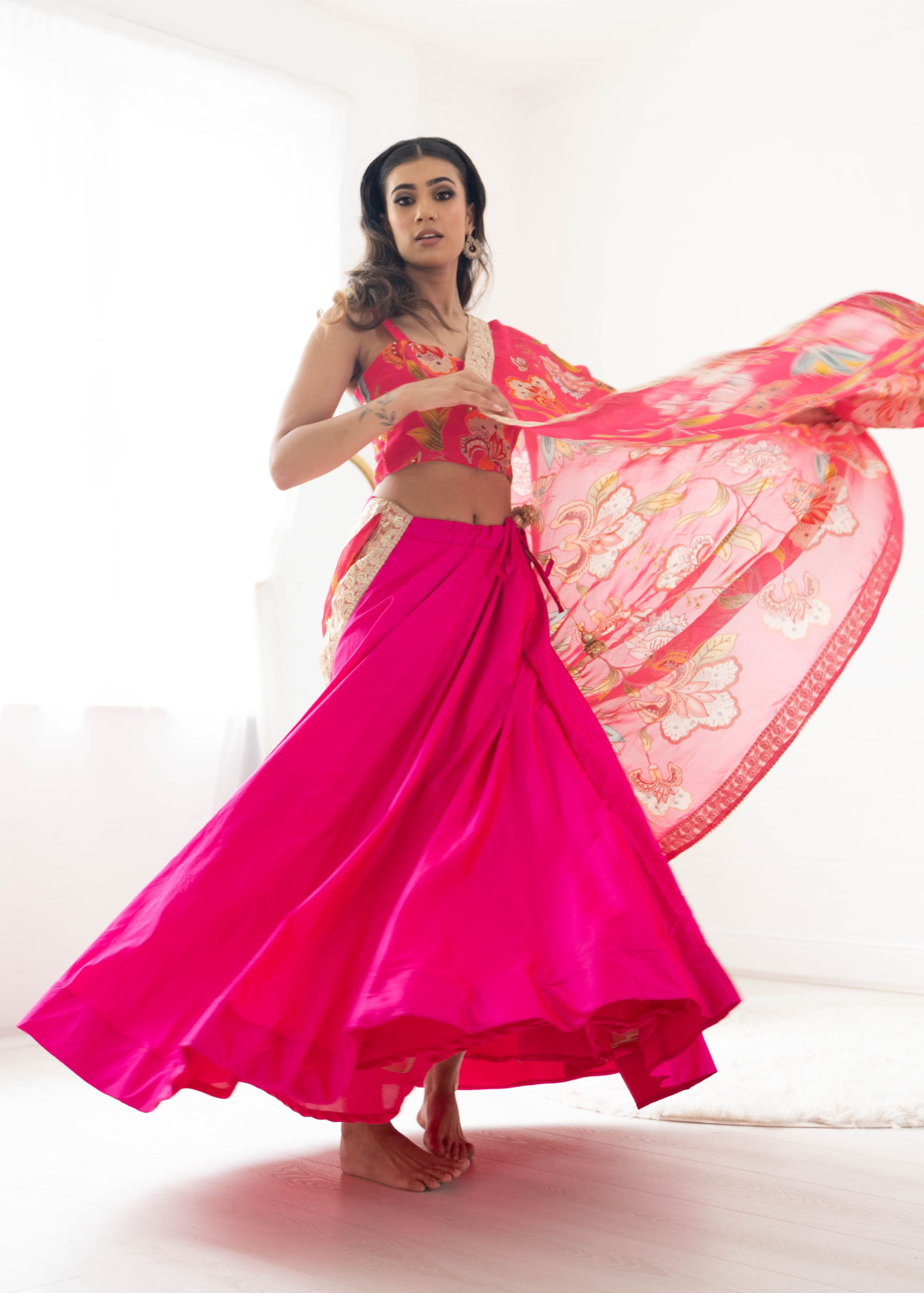 Lilliana Hot Pink Dupatta/Chunni