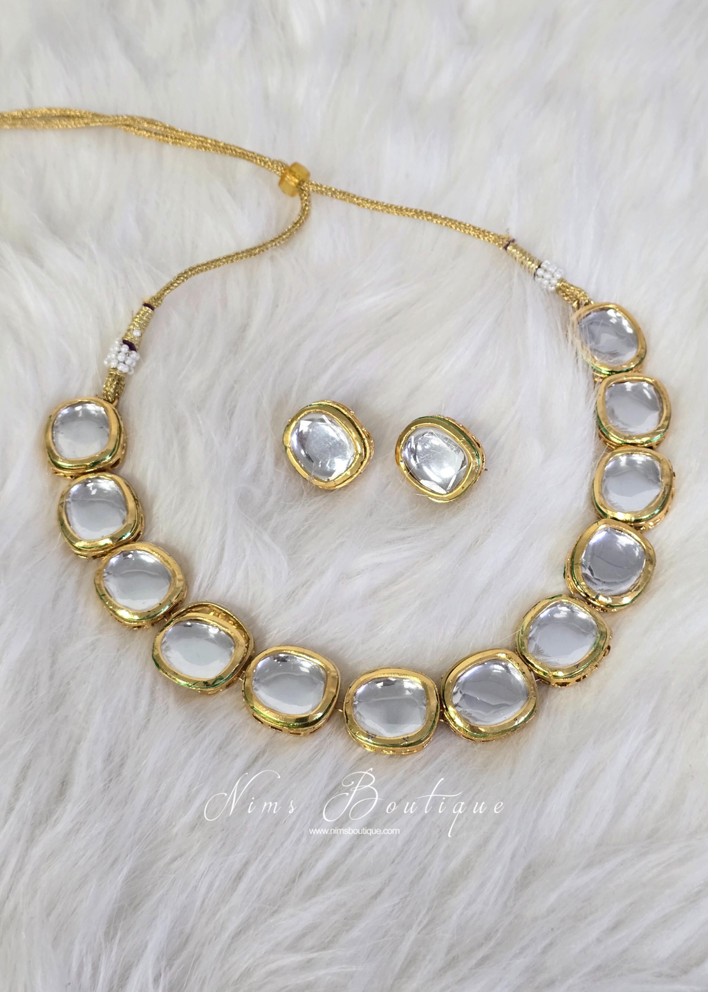 Lina Kundan Set with stud earrings