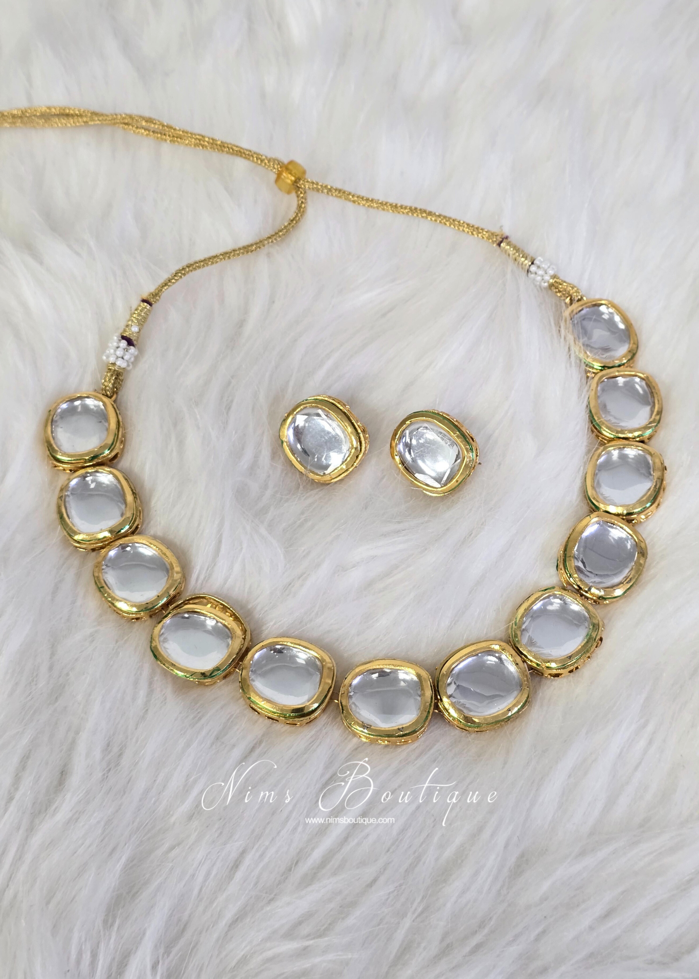 Lina Kundan Set with stud earrings