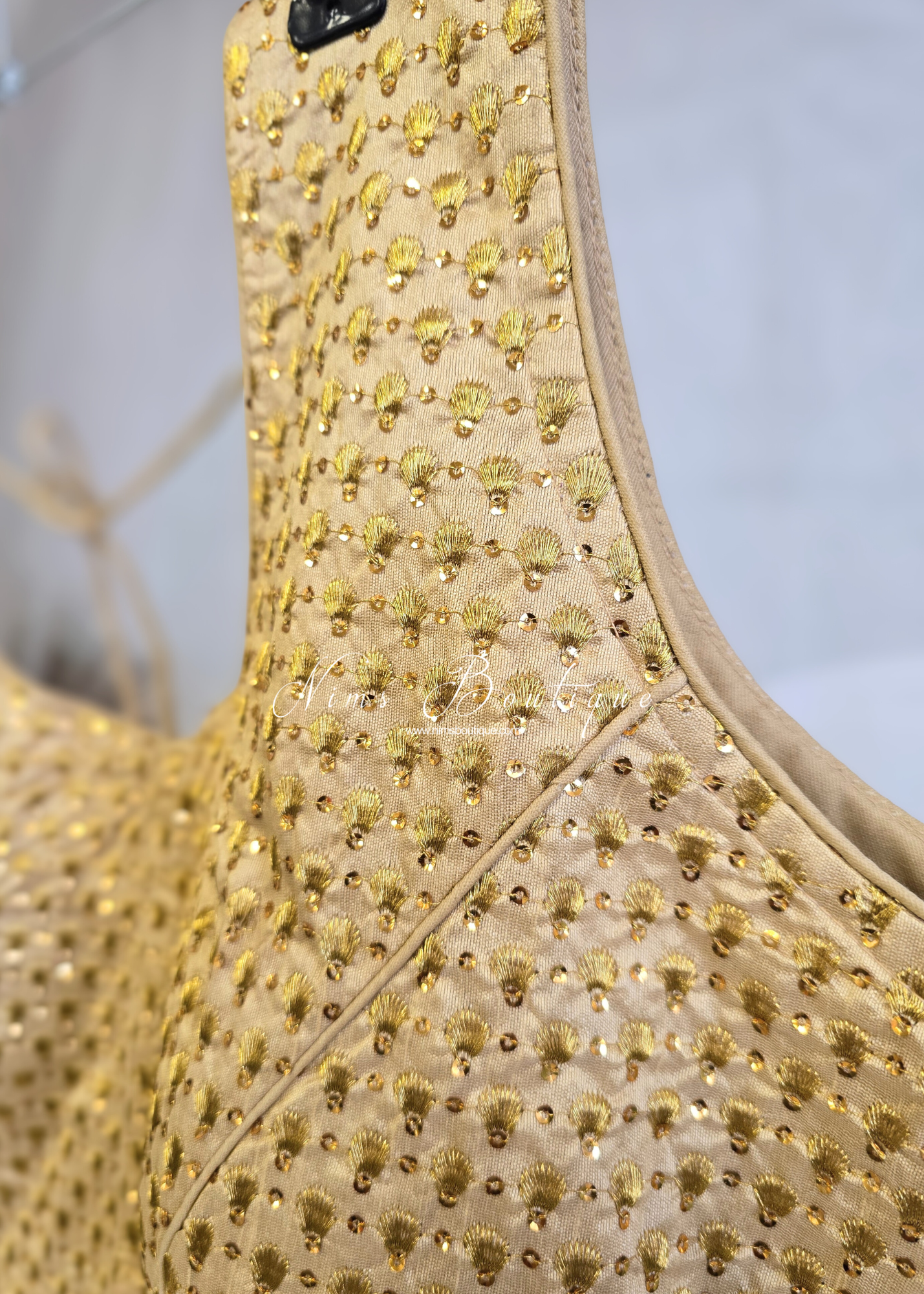 The NB Light Gold Seashell Embroidered Blouse (16-18)