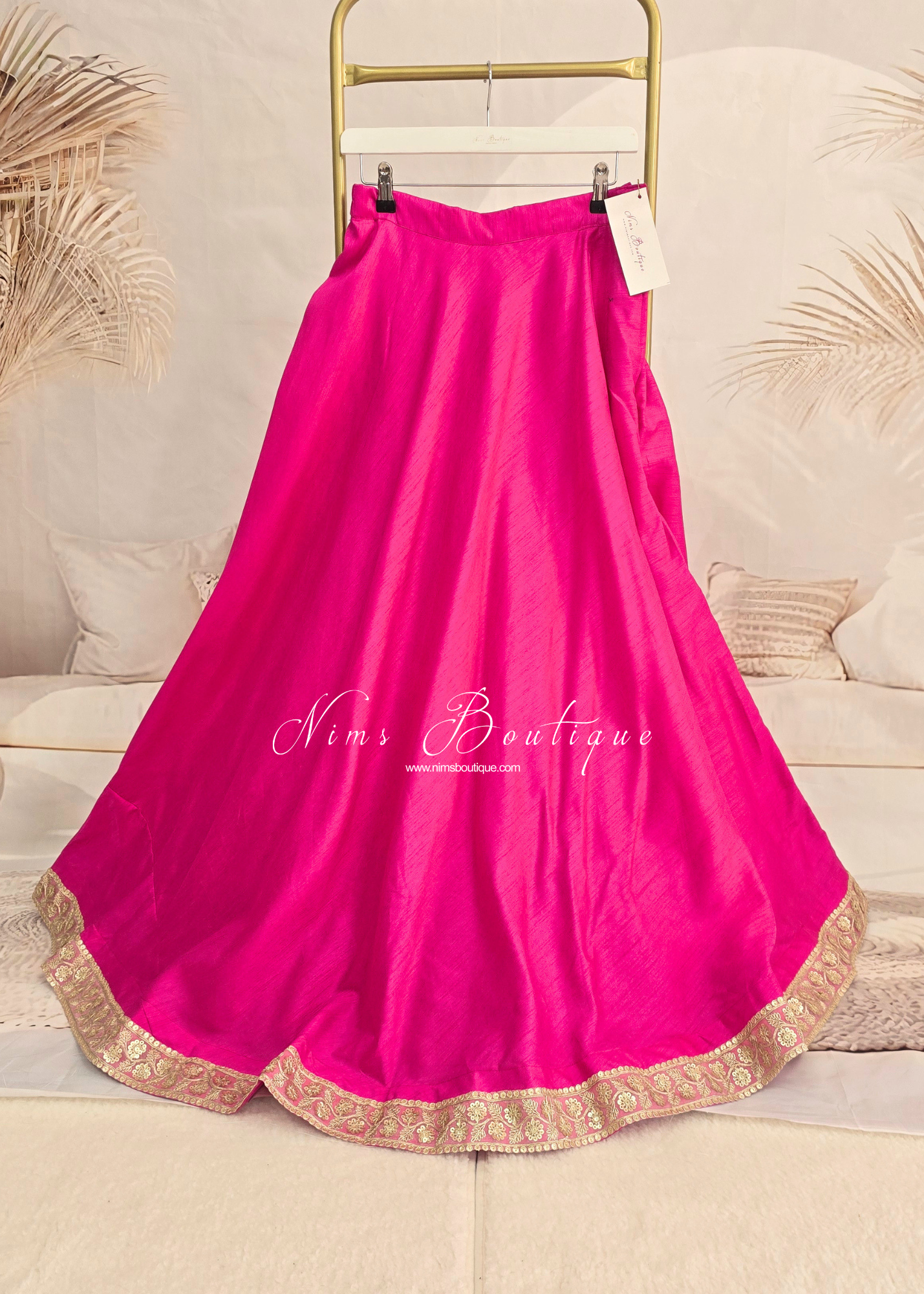 Saloni Readymade Hot Pink Raw Silk skirt/lehnga (sizes 4-20)