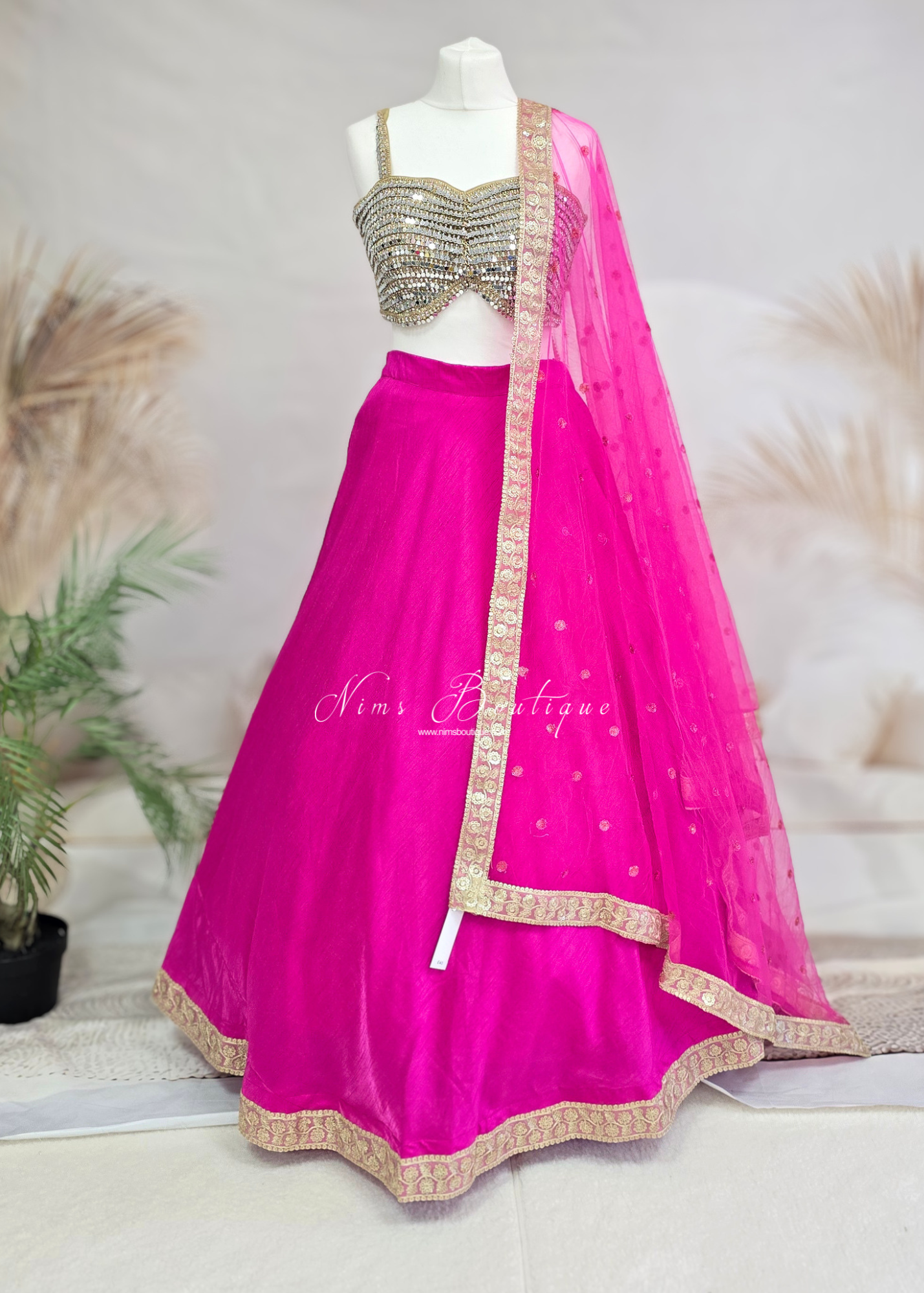 Saloni Readymade Hot Pink Raw Silk skirt/lehnga (sizes 4-20)