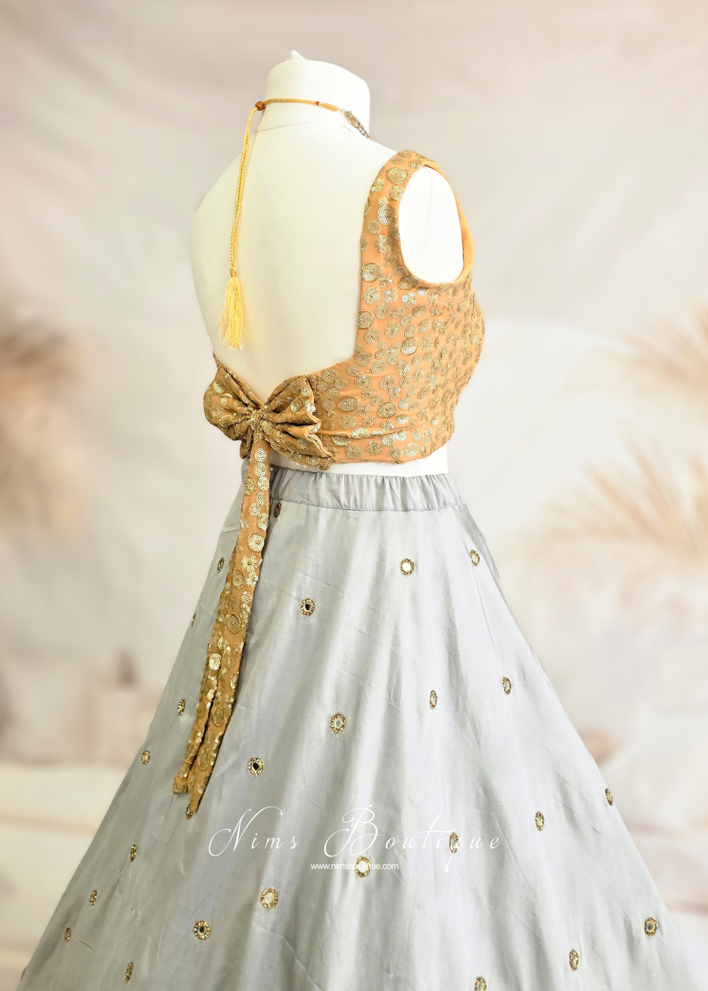 Luxury NB Gold Sequin Bow Blouse (size 4-20)