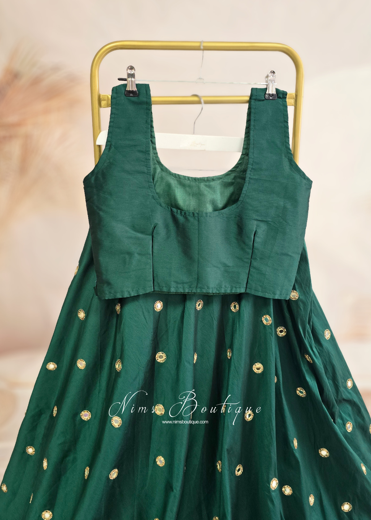 The NB Dark Green Sleeveless Silk Blouse (4-26)