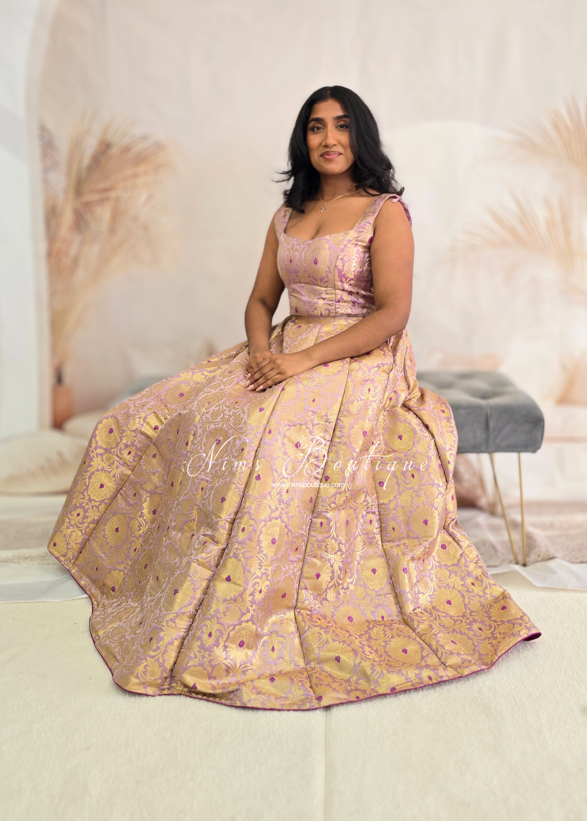 Lilac Brocade Readymade skirt/lehnga (sizes 4-16)