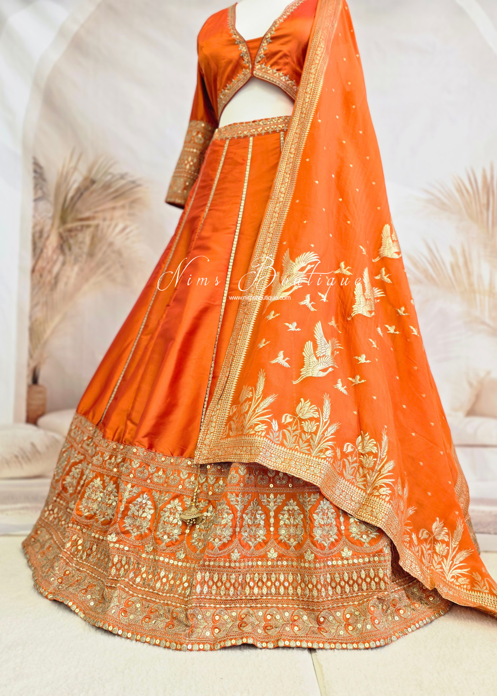 Luxury Silk Long Sleeve Lehnga (size 12-14)