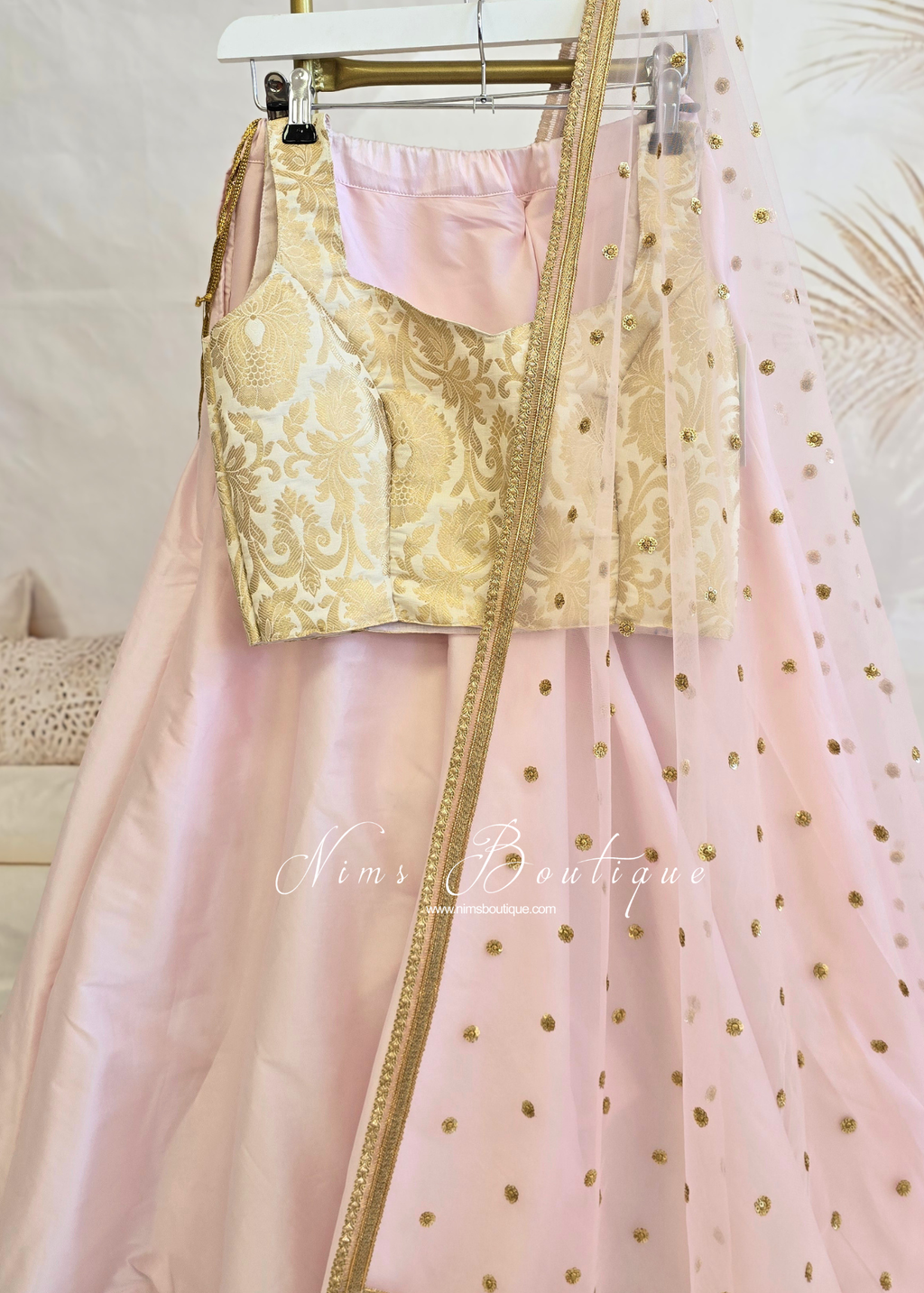 Readymade Light Blush Silk skirt/lehnga (sizes 4-20)