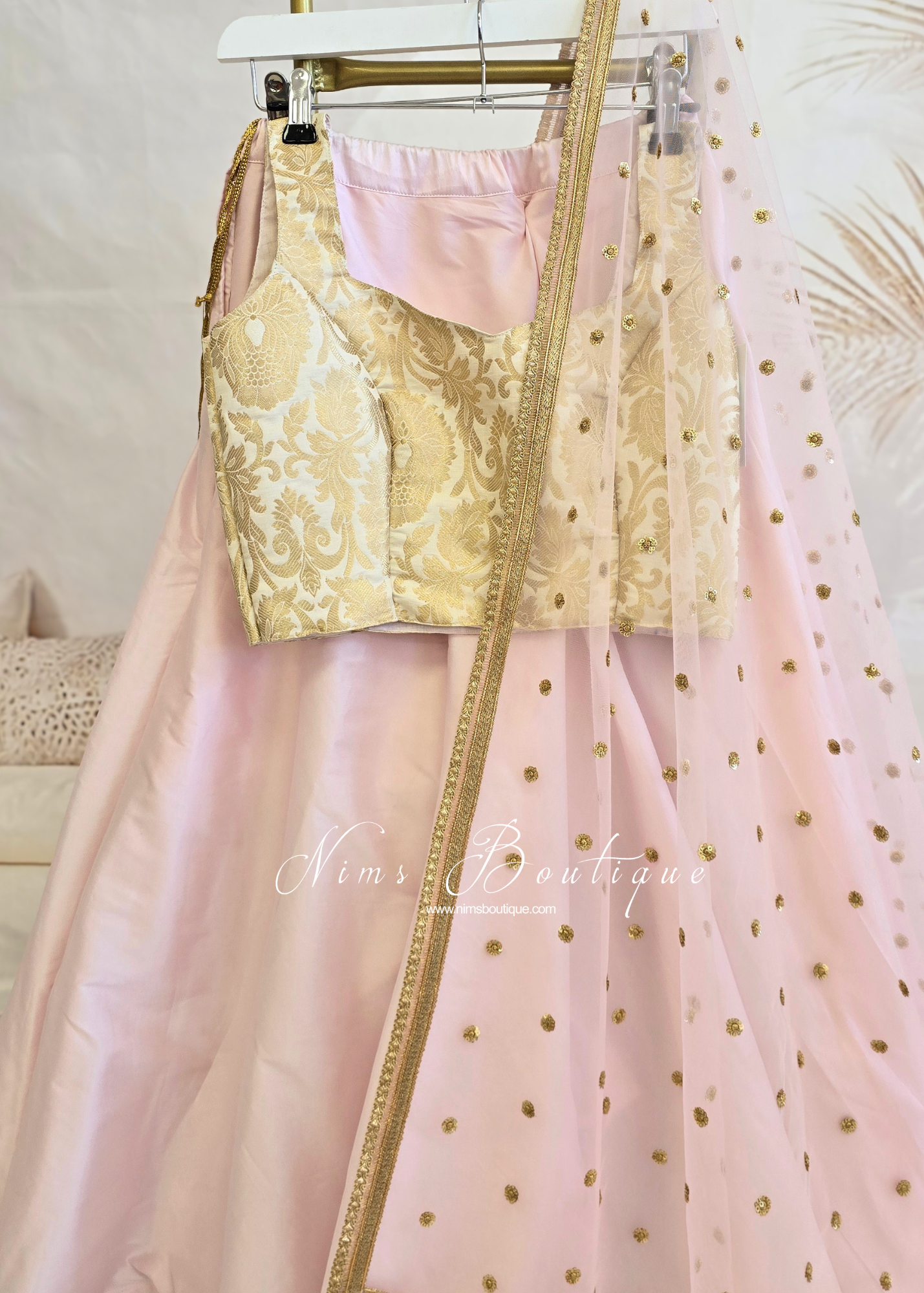 Readymade Light Blush Silk skirt/lehnga (sizes 4-20)