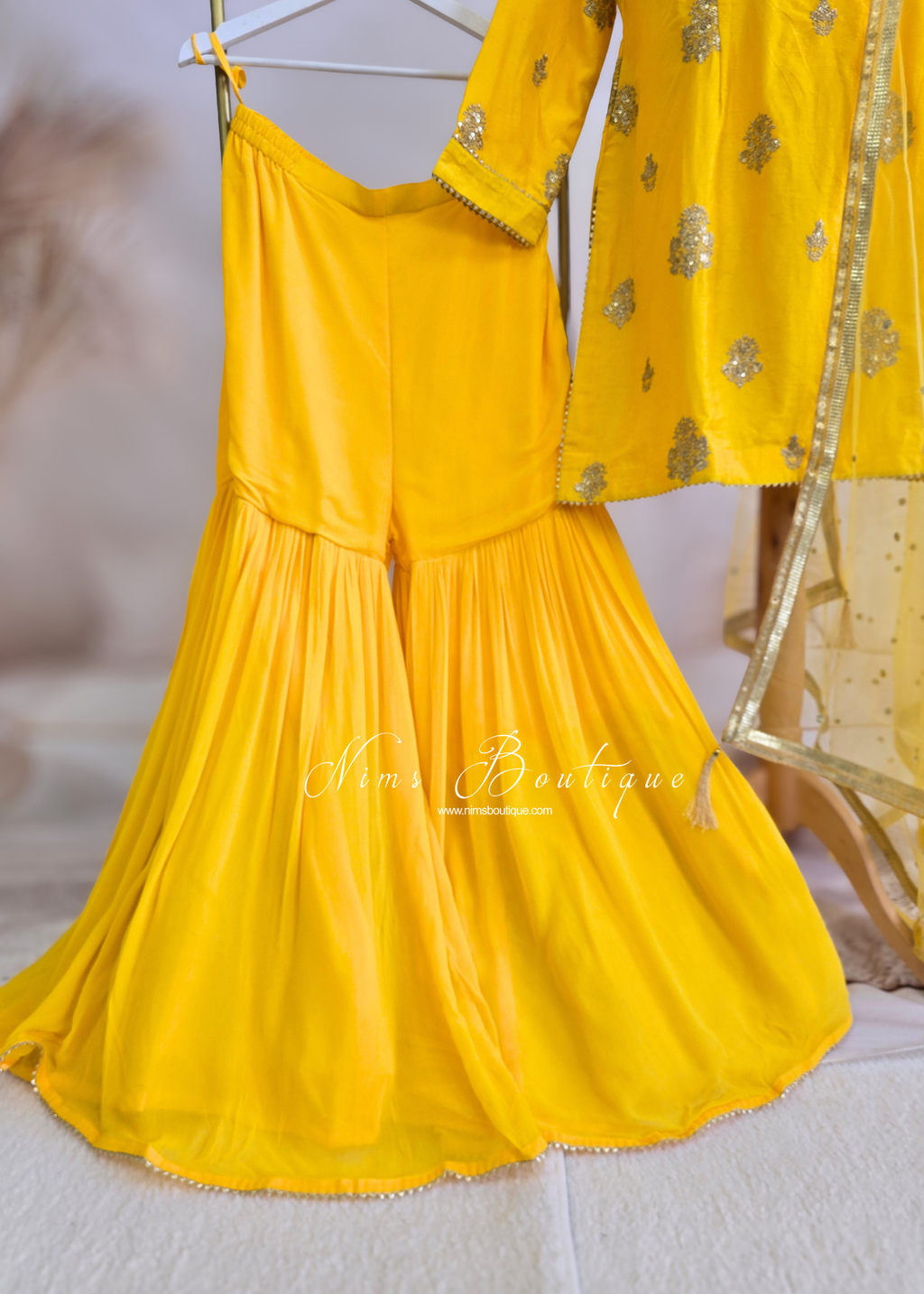 Deep Yellow Gharara Suit (size 10-12)