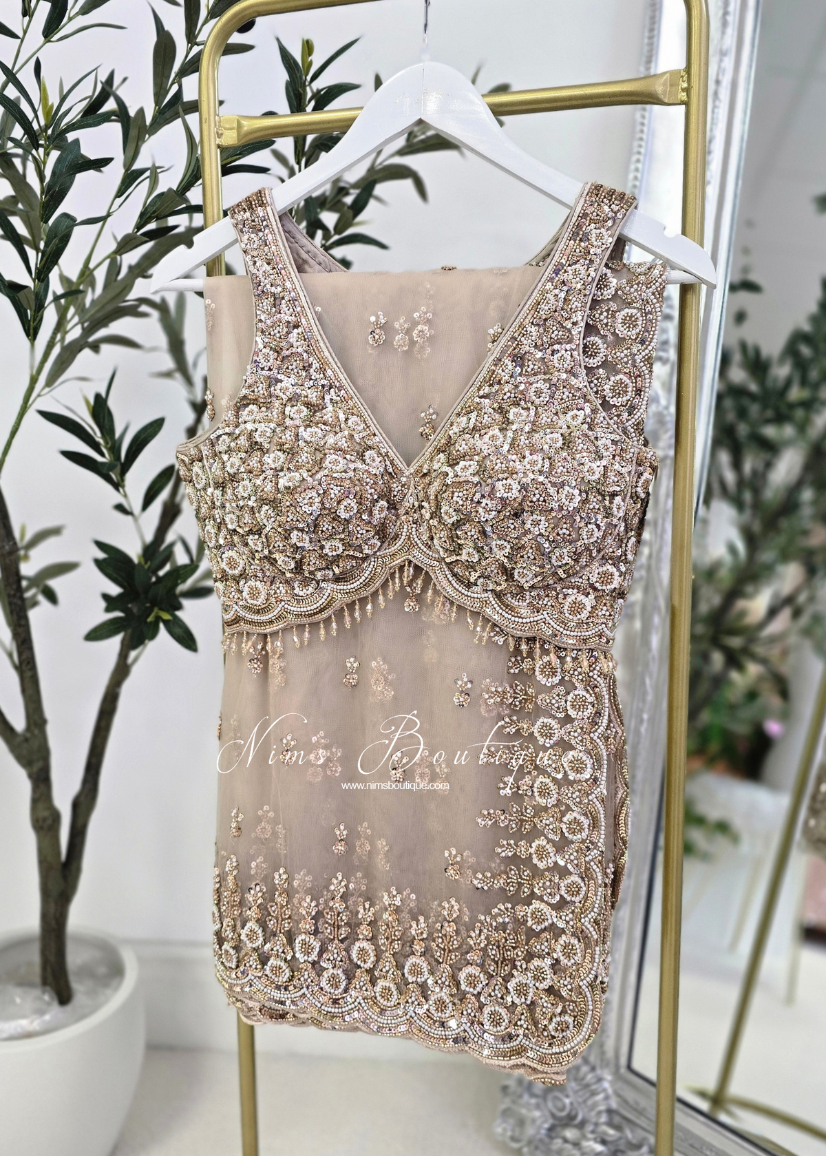 Luxury Cream Latte Embellished Saree