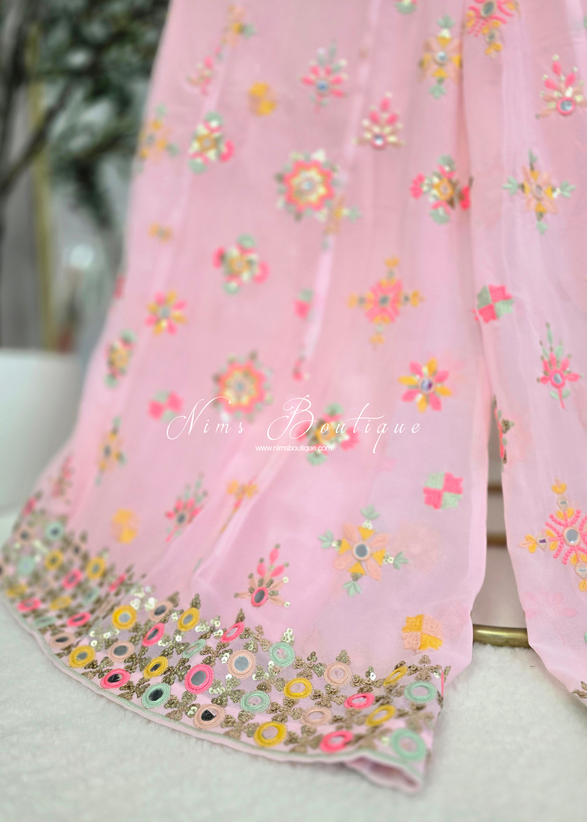 Cienna Pastel Thread Embroidered Trousers (12-16)