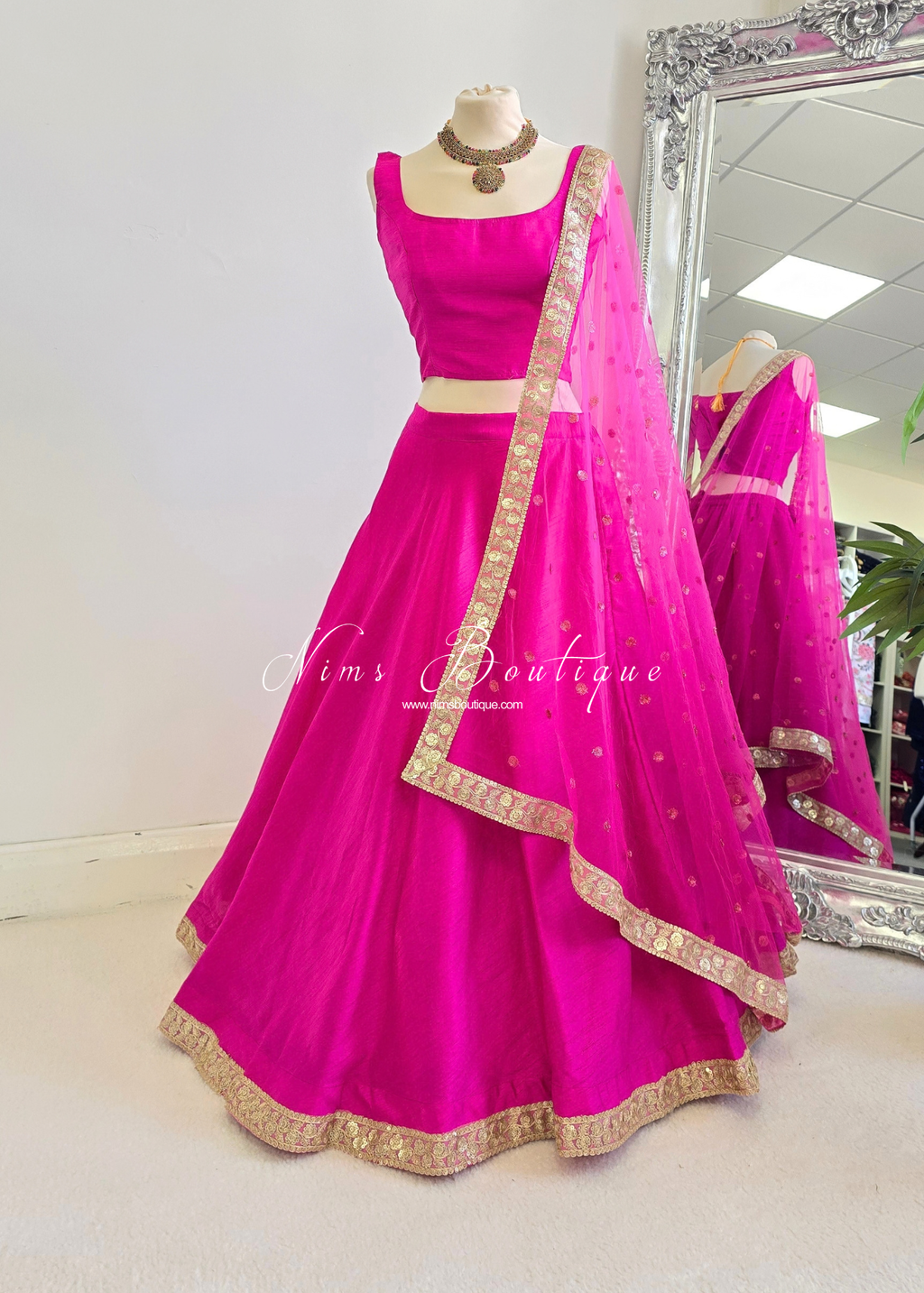 Saloni Readymade Violet Raw Silk skirt/lehnga (sizes 4-20)